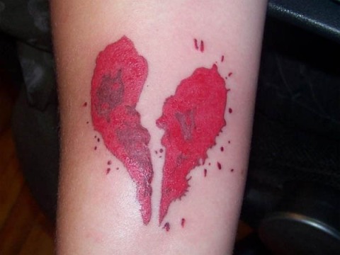 heart broken tattoos